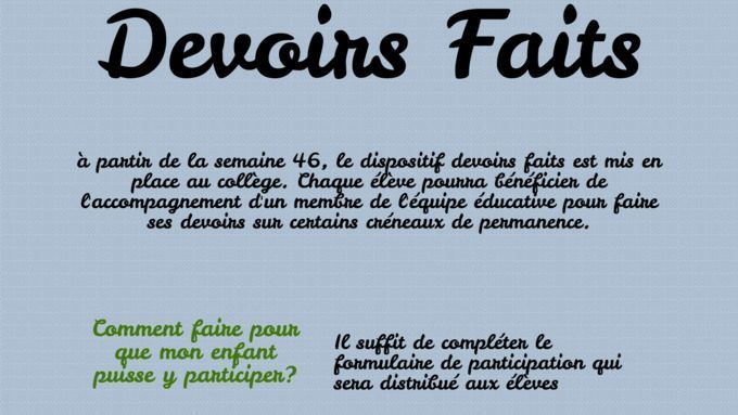 Devoirs faits